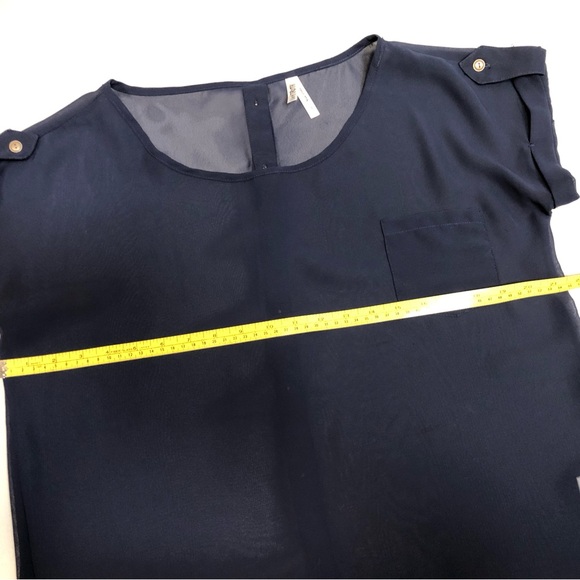 Live 4 Truth Sheer Navy Blouse/Top, Sz L - Picture 7 of 11